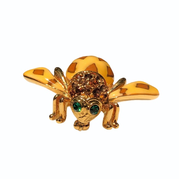 JOAN OF THE JUNGLE JOAN RIVERS CREAM ENAMEL BROOCH - Picture 15 of 16